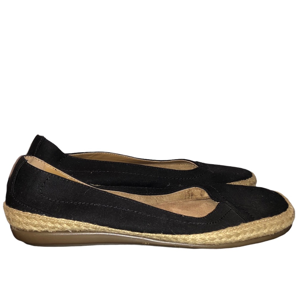 Aerosoles Stitch N Turn 52212–5 Black Espadrille Flats Shoes-Sz 8M